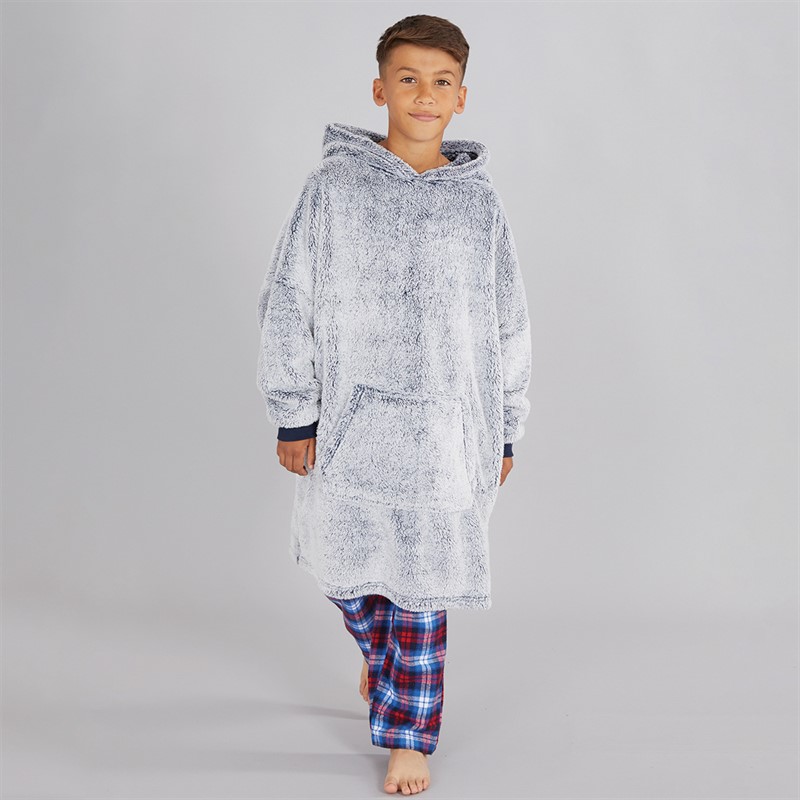 Kangaroo Poo Boys Oversized Blanket Hoodie Navy/Winter White