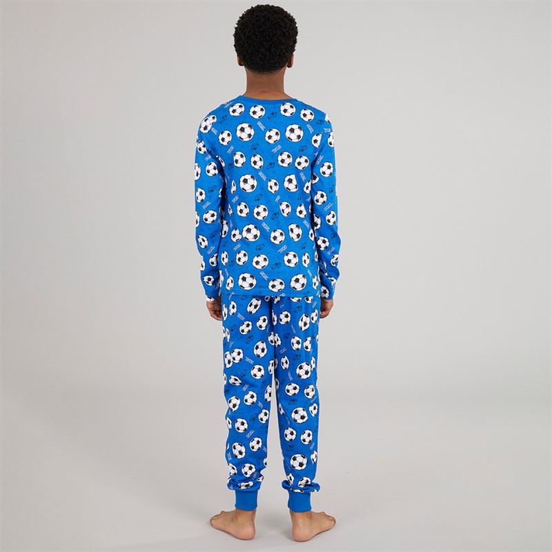 Kangaroo Poo Boys Football Pyjama Set Blue