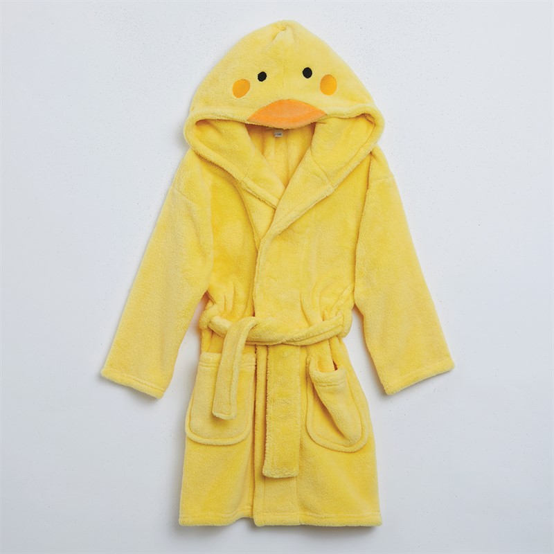 Boys Duck Dressing Gown Yellow - Size 12/18M