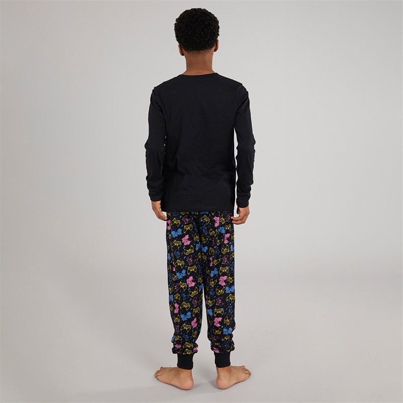 Kangaroo Poo Boys Epic Game Pyjama Set Black