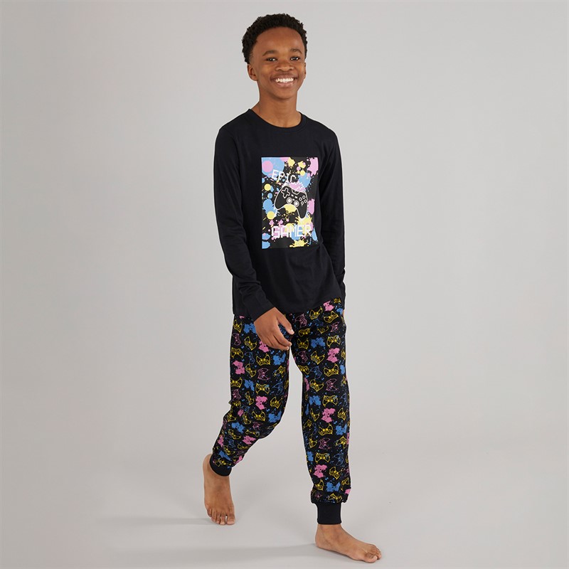 Kangaroo Poo Boys Epic Game Pyjama Set Black