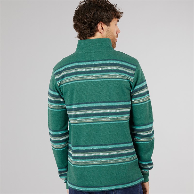 Kangaroo Poo Mens Stripe Surf 1/4 Zip Sweatshirt North Sea