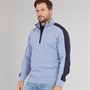Kangaroo Poo Mens Colourblock 1/4 Zip Sweatshirt Tempest/Navy