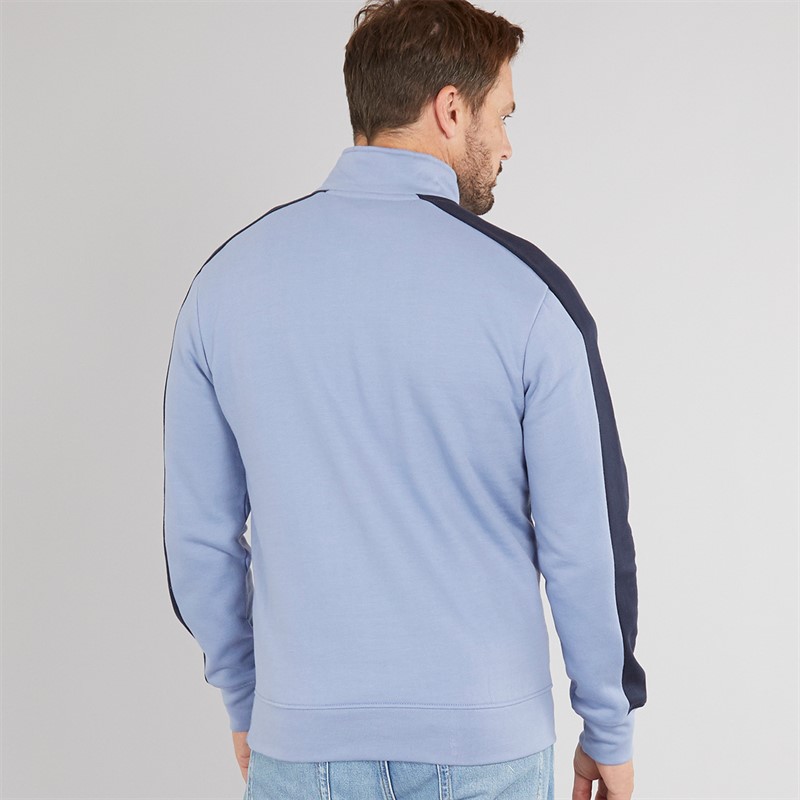 Kangaroo Poo Mens Colourblock 1/4 Zip Sweatshirt Tempest/Navy