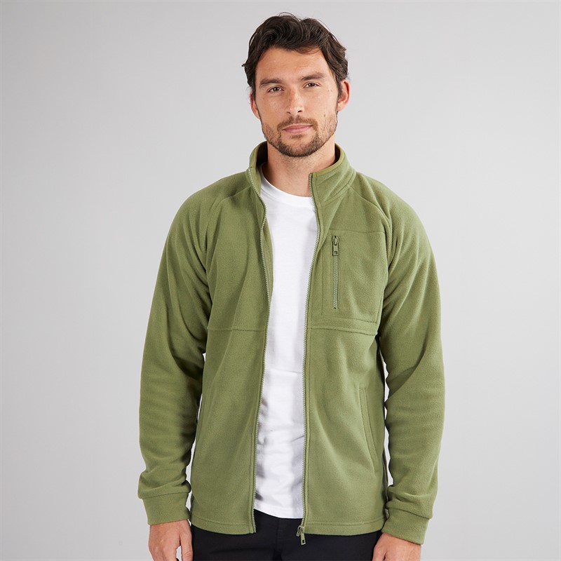 Kangaroo Poo Mens Full Zip Microfleece Jacket Fawn