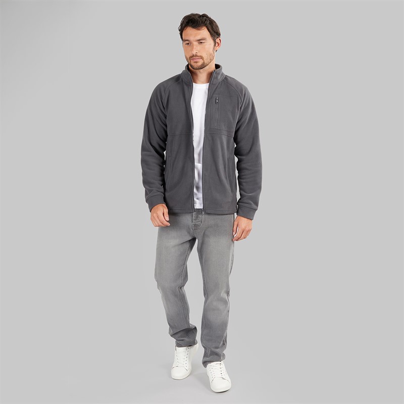 Kangaroo Poo Mens Full Zip Microfleece Jacket Dark Charcoal