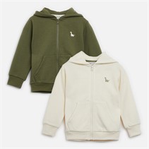 Kangaroo Poo Boys Two Pack Zip-Through Hoodies Capulet/Tofu