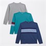Kangaroo Poo Boys Three Pack Colour Block Long Sleeve T-Shirts Multi