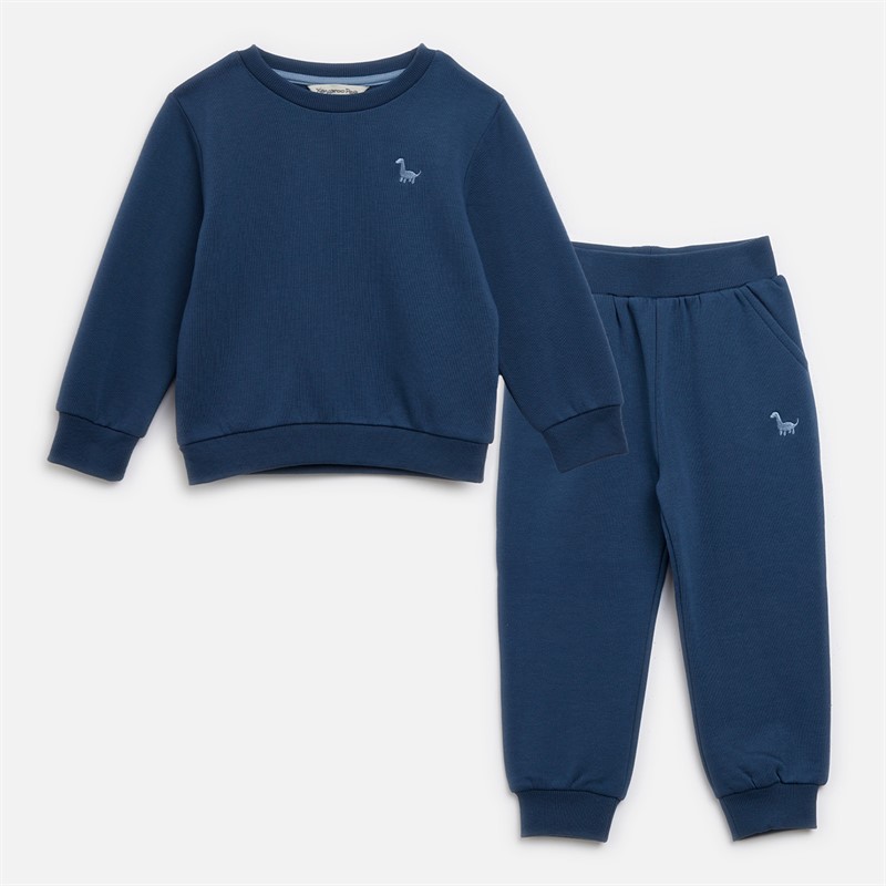 Kangaroo Poo Boys Sweatshirt And Joggers Set Denim Blue