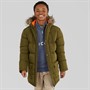 Kangaroo Poo Boys Faux Fur Trim Hood Puffer Jacket Khaki