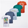Kangaroo Poo Mens Five Pack Printed T-Shirts Multi2