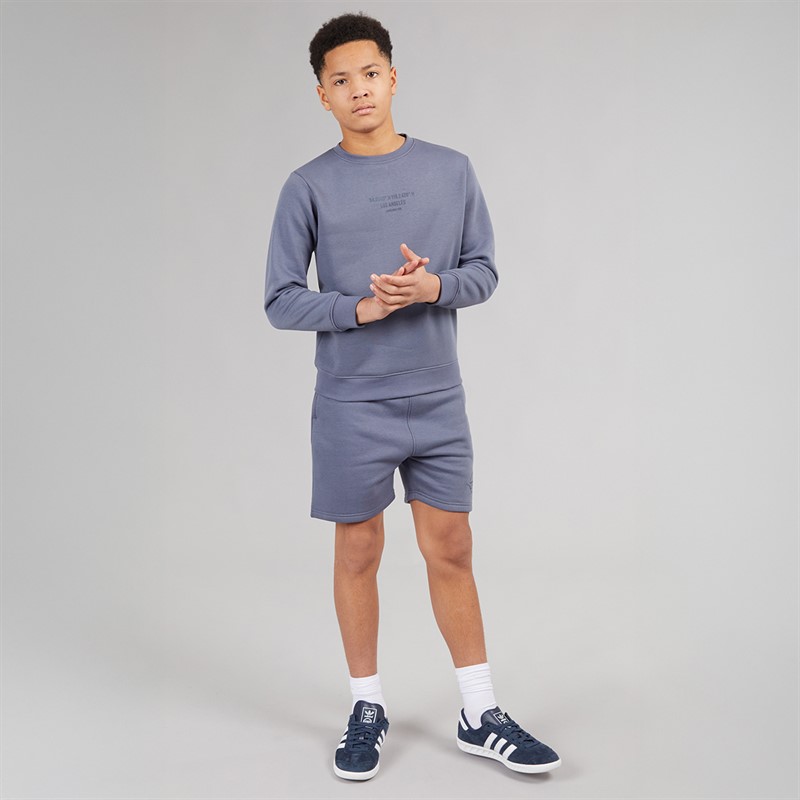 Kangaroo Poo Boys Sweatshirt And Shorts Set Dusty Blue