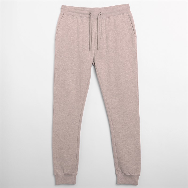 Kangaroo Poo Mens Three Pack Regular Fit Cuffed Fleece Joggers Black/Grey Marl/Navy