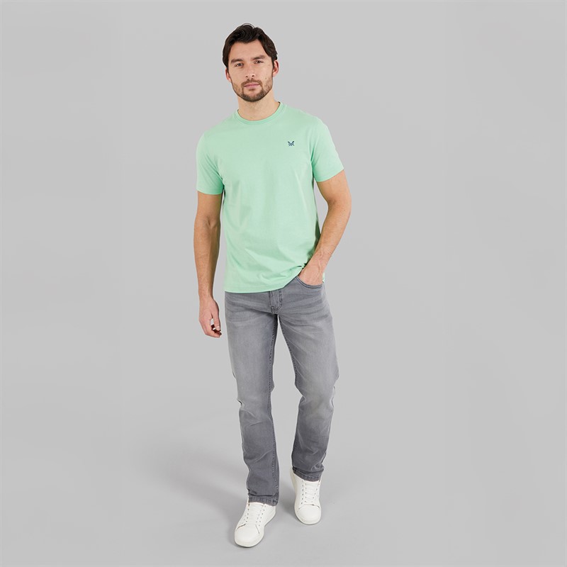 Kangaroo Poo Mens Stretch Straight Fit Jeans Light Grey