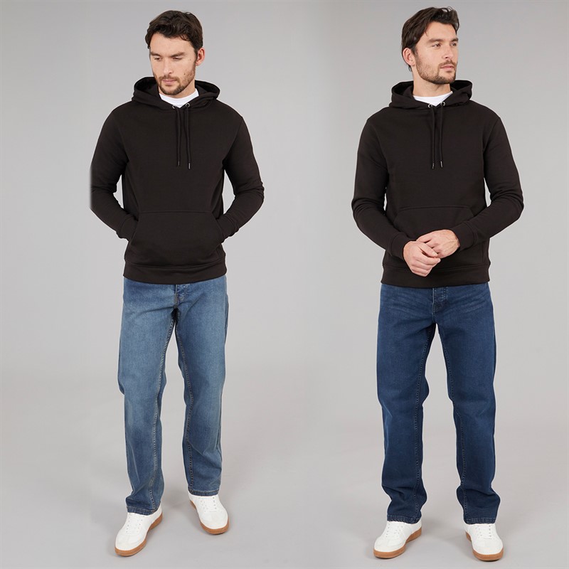 Kangaroo Poo Mens Two Pack Straight Fit Denim Jeans Dark Wash/Mid Wash