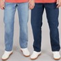 Kangaroo Poo Mens Two Pack Straight Fit Denim Jeans Dark Wash/Light Wash Dark Wash/Lt Wash