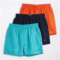 Kangaroo Poo Boys Three Pack Swim Shorts Turq/Orange/Navy