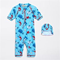 Kangaroo Poo Boys Sun Suit And Hat Set Multi