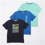 Kangaroo Poo Boys Surf Three Pack T-Shirts Aqua Blue/Navy