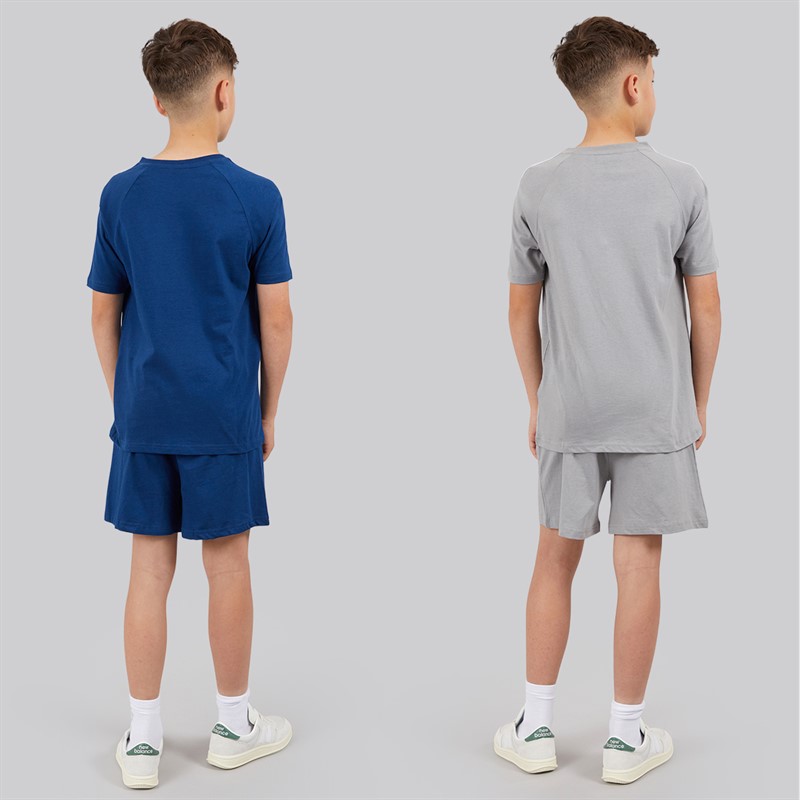 Kangaroo Poo Boys Two Pack T-Shirt And Shorts PJ Sets Navy/Grey