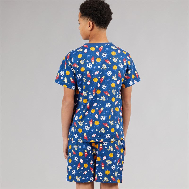 Kangaroo Poo Boys T-Shirt And Shorts Pyjama Set Navy