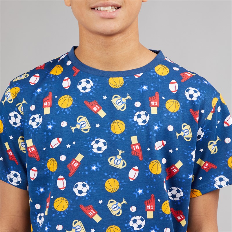 Kangaroo Poo Boys T-Shirt And Shorts Pyjama Set Navy