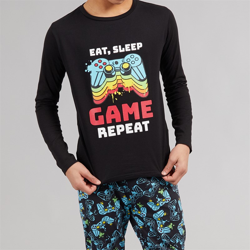 Kangaroo Poo Boys PJ Set Black