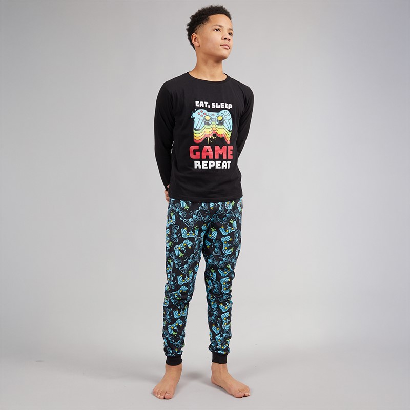 Kangaroo Poo Boys PJ Set Black