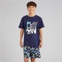Kangaroo Poo Boys T-Shirt And Shorts PJ Set Blue