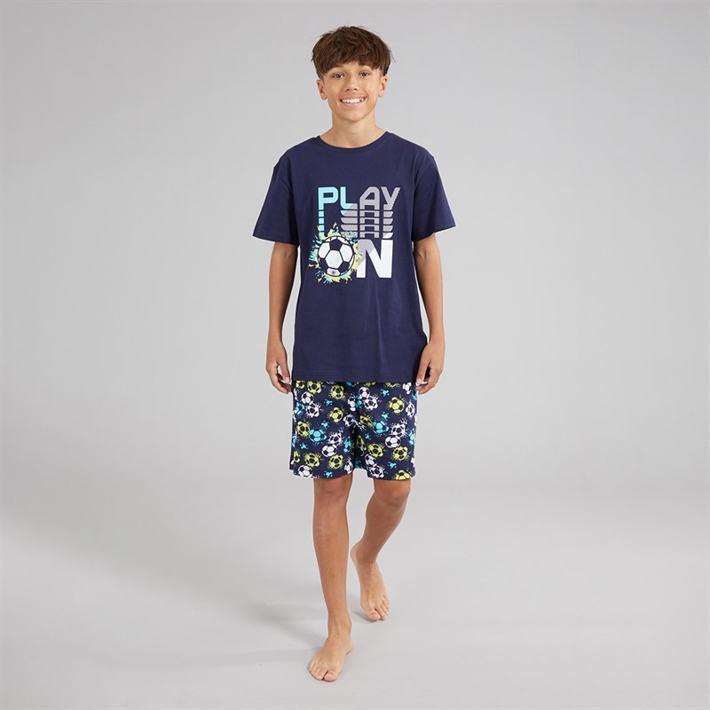 Kangaroo Poo Boys T-Shirt And Shorts PJ Set Blue