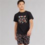 Kangaroo Poo Boys T-Shirt And Shorts Pyjama Set Black