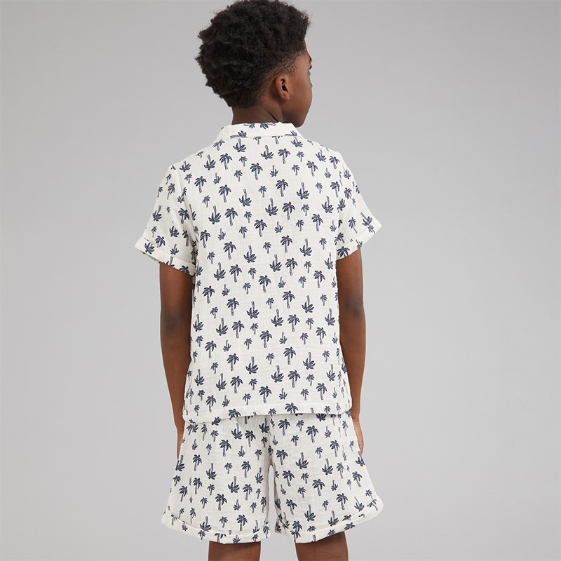Kangaroo Poo Boys Shirt And Shorts Set Blue Palm