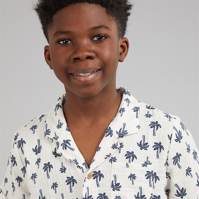 Kangaroo Poo Boys Shirt And Shorts Set Blue Palm