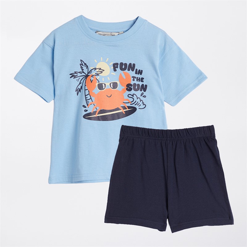 Kangaroo Poo Boys Three Pack T-Shirts And Shorts Sets Multi