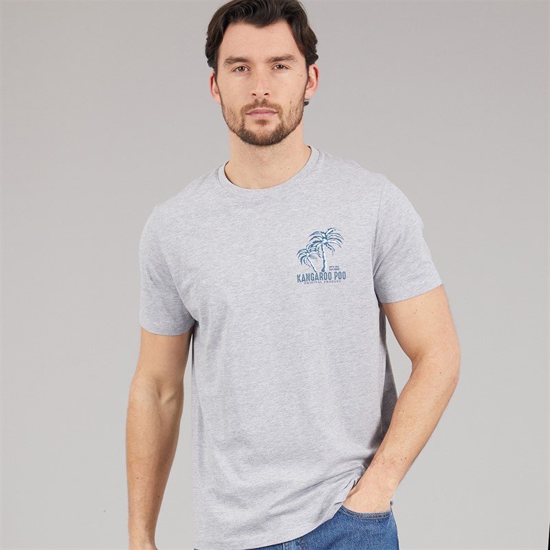 Kangaroo Poo Mens South Shore T-Shirt Grey Marl