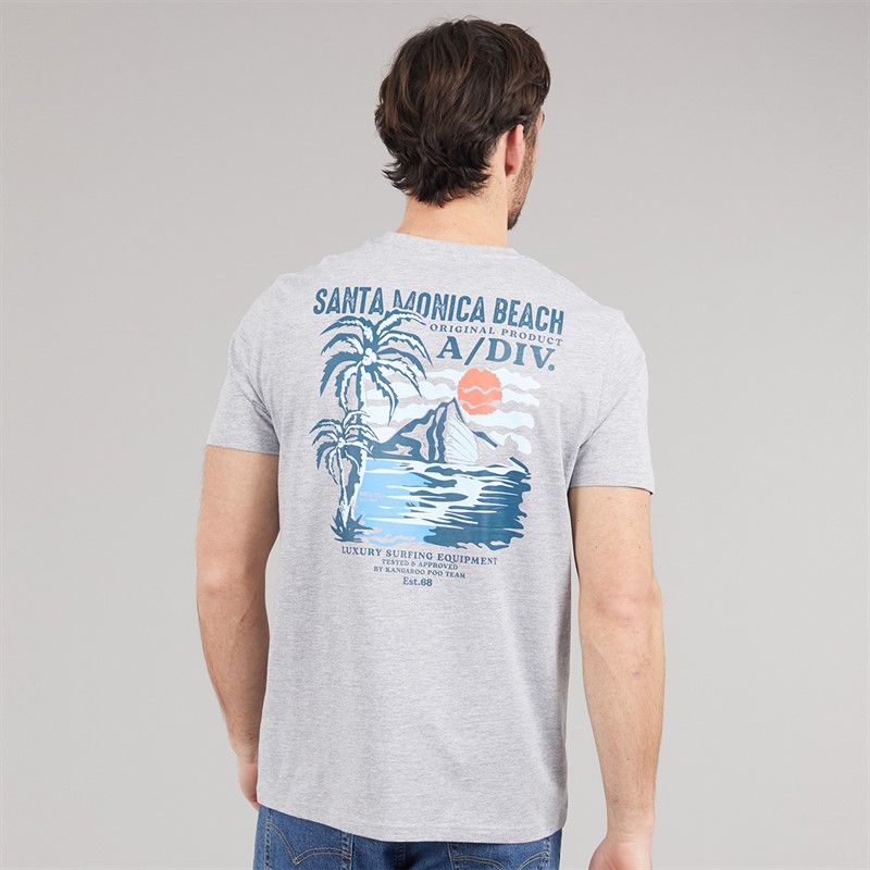 Kangaroo Poo Mens South Shore T-Shirt Grey Marl