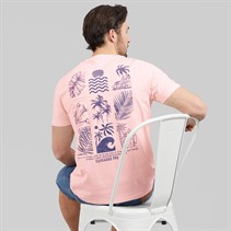 Kangaroo Poo Mens Tile Surf T-Shirt Pink