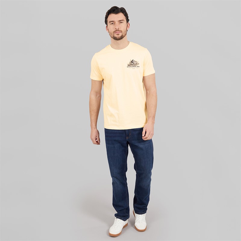 Kangaroo Poo Mens Mountains T-Shirt Oat
