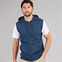 Kangaroo Poo Mens Sleeveless Zip Through Hoodie Dark Denim
