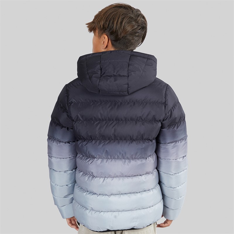 Kangaroo Poo Boys Ombre Hooded Puffer Jacket Grey/Black