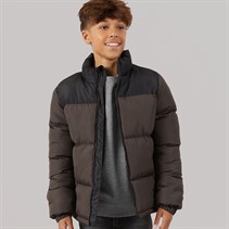 Kangaroo Poo Boys Puffer Jacket Brown Black
