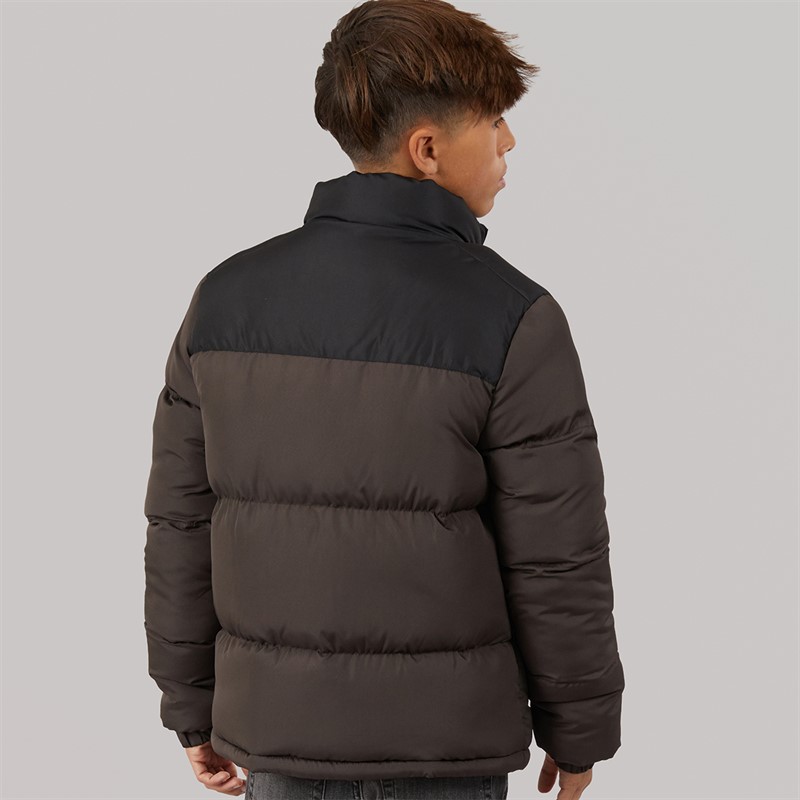 Kangaroo Poo Boys Puffer Jacket Brown Black