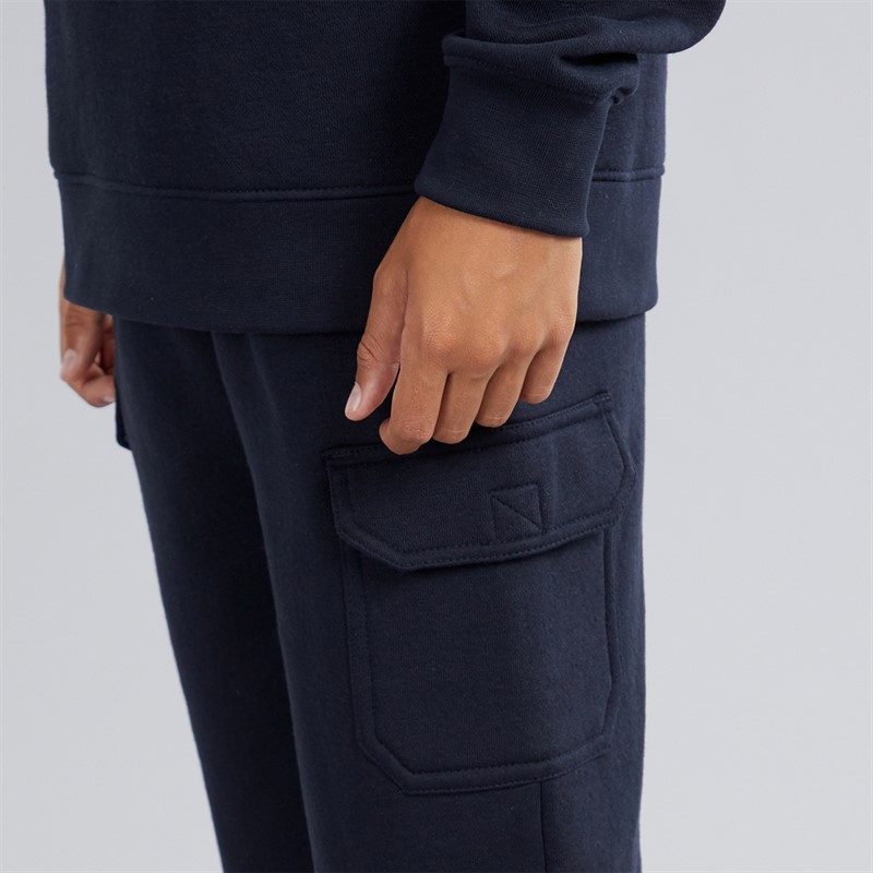 Kangaroo Poo Boys Sweatshirt And Cargo Joggers Tracksuit Navy