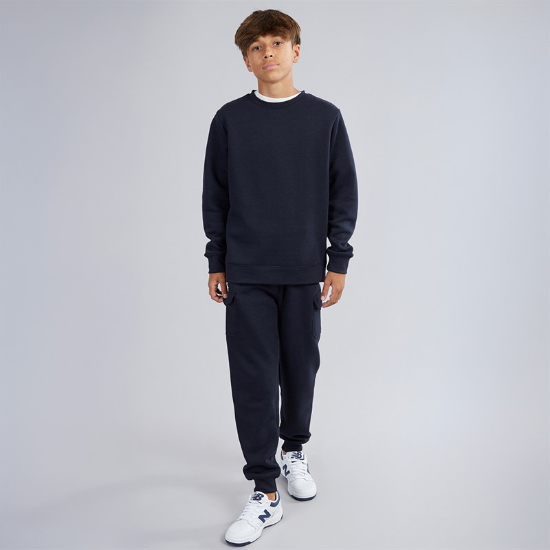 Kangaroo Poo Boys Sweatshirt And Cargo Joggers Tracksuit Navy