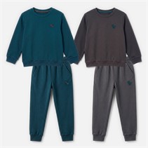 Kangaroo Poo Boys Two Pack Sweatshirt And Joggers Set Deep Teal/Asphalt