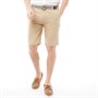 Kangaroo Poo Mens Cotton Shorts With Belt Stone
