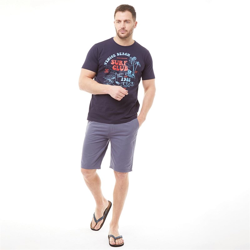 Buy Kangaroo Poo Mens Cotton Shorts With Belt Indigo