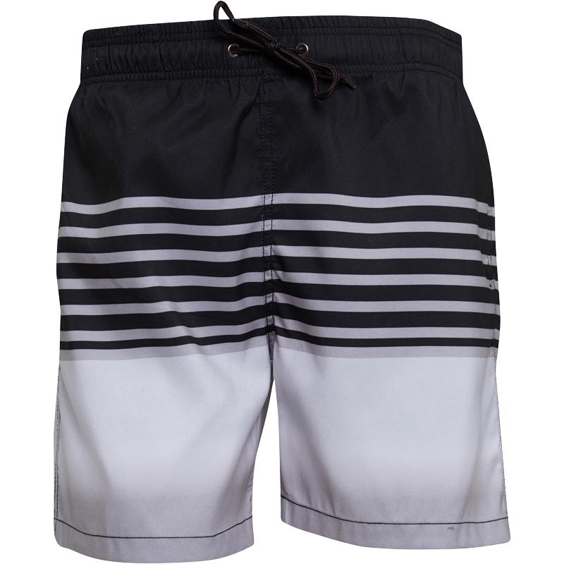 Buy Kangaroo Poo Mens Stripe Detail Swim Shorts Black/Grey