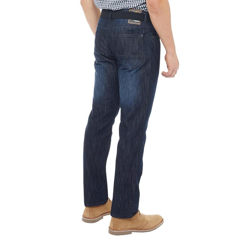 Buy Kangaroo Poo Mens Straight Fit Denim Jeans With Belt Dark Wash