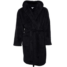 Image of Kangaroo Poo Mens Hooded Wellsoft Robe Black